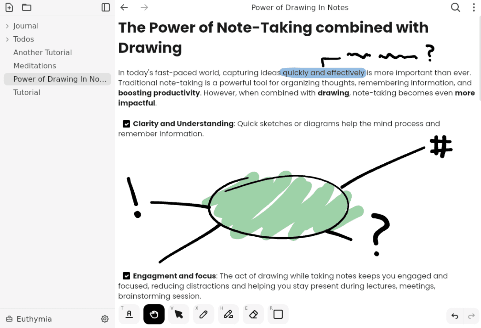 Sketching diagrams and expressing ideas visually